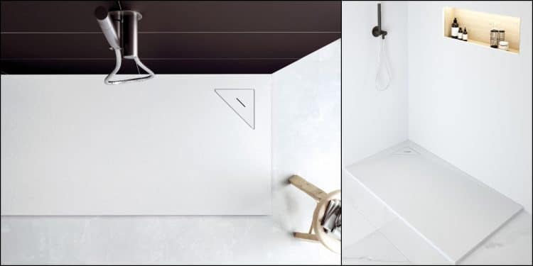 Receveur de douche blanc vue de dessus