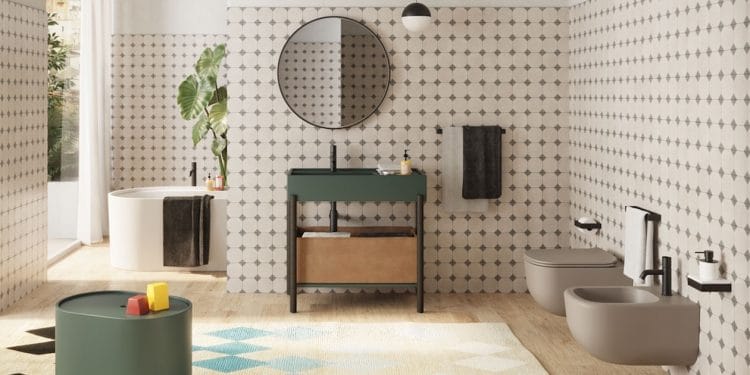 salle de bains avec une vasque console Plinio de Cielo