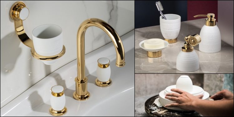 mélangeur de lavabo et accessoires de salle de bain Hémisphère de Serdaneli