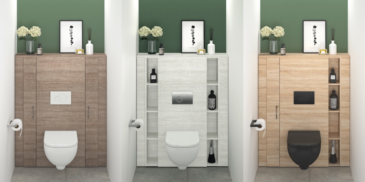 Une salle de bains avec WC suspendus