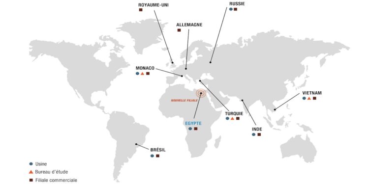 Carte des implantations de Siamp dans le monde