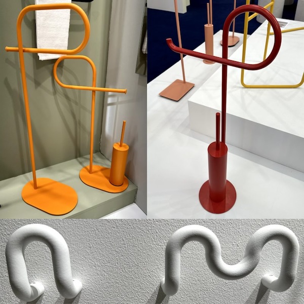 Des accessoires de salle de bains au design tubulaire