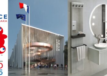 Le meuble Decotec qui sera installé dans les toilettes du Pavillon France à Osaka 2025